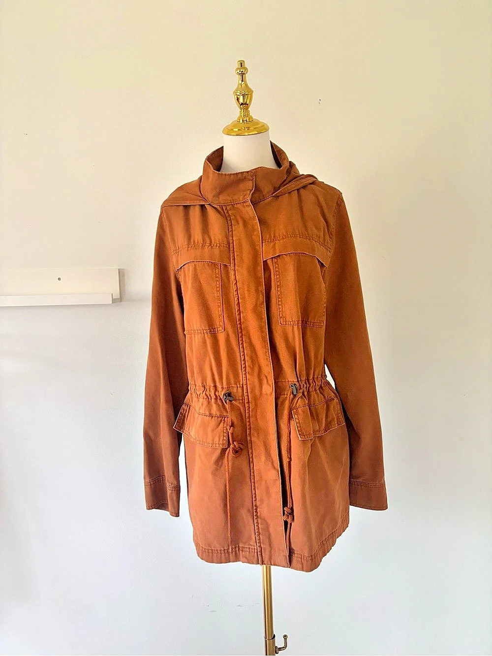 Universal Thread Rust Orange Utility Anorak Jacket with Hood